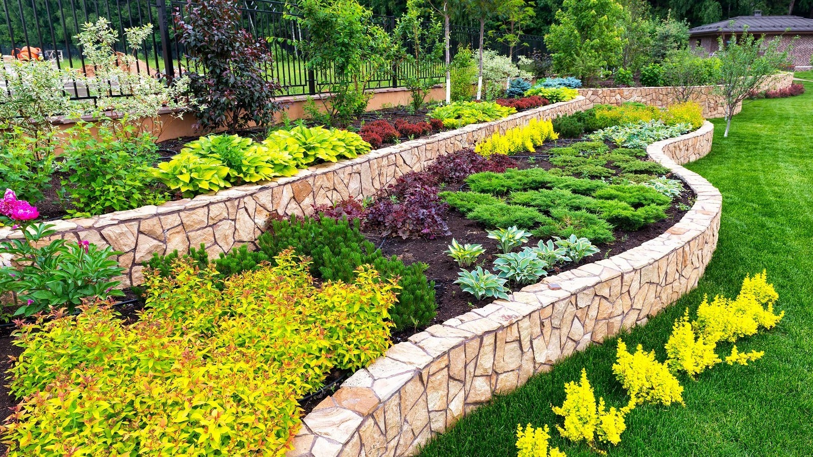 Terraced Retaining Wall Construction in Wrentham, MA