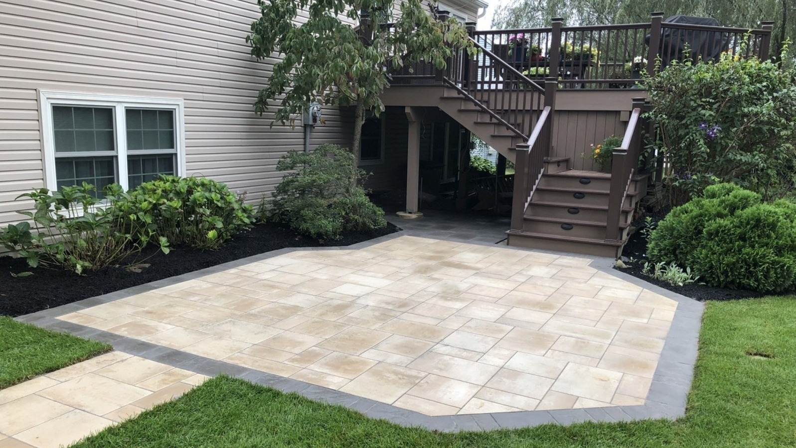 Patio off Multi-Level Deck in Foxborough, MA
